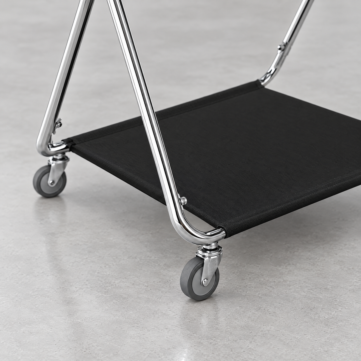 Double stand shelf and castor detail