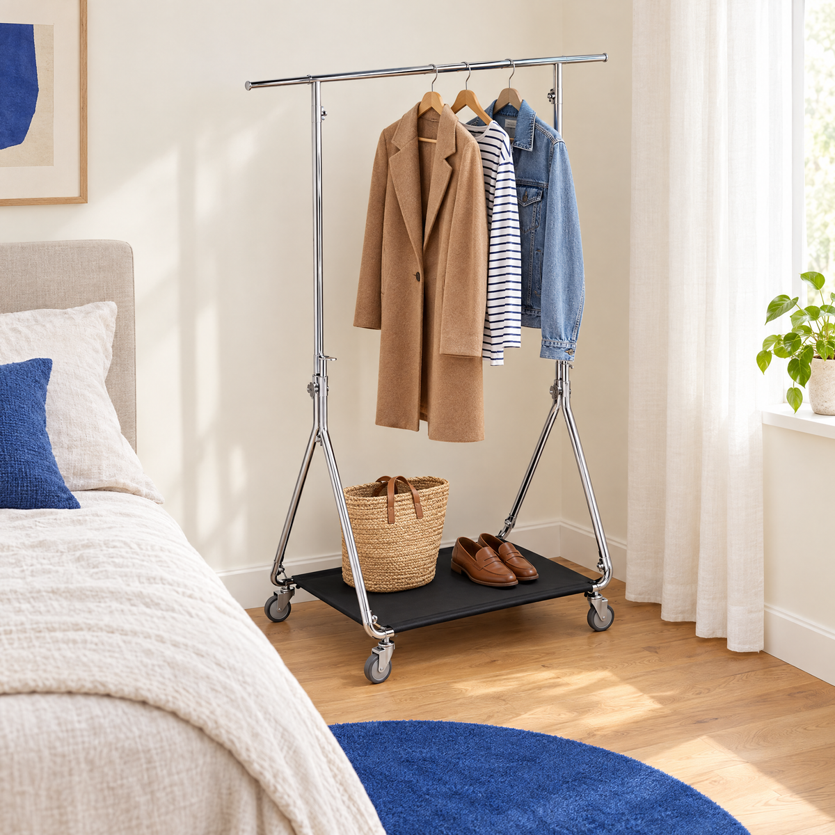 Single stand as a bedroom wardrobe