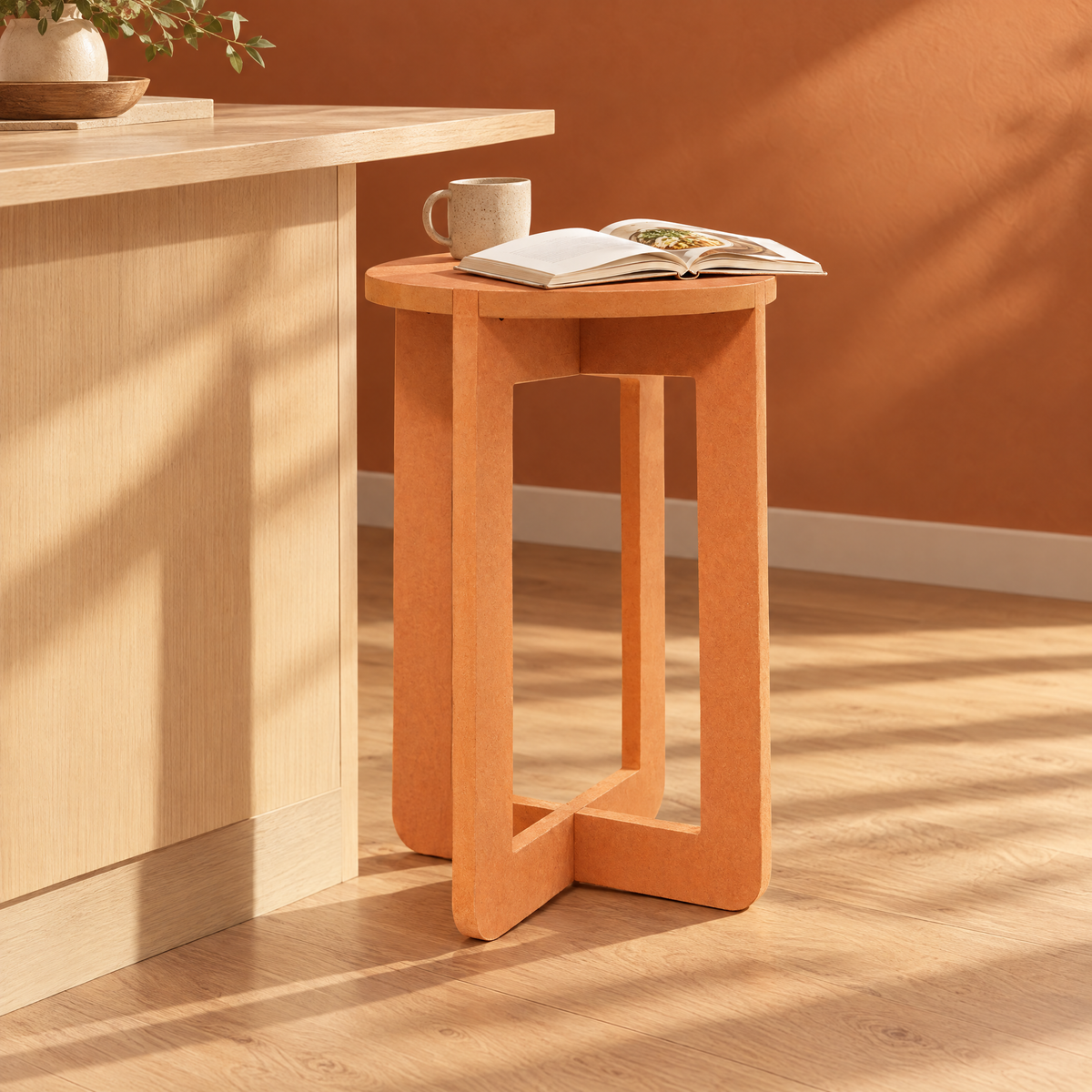 Stool in a kitchen corner