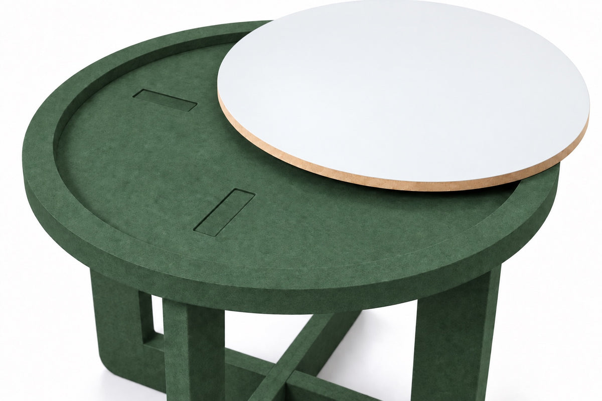 Side table top and joint detail (white top)