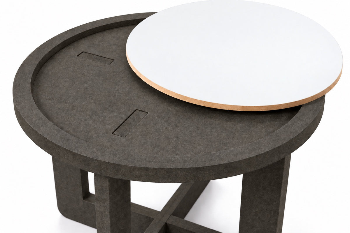 Side table top and joint detail (white top)