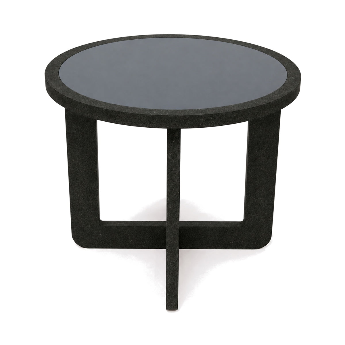 Side table front view (black top)
