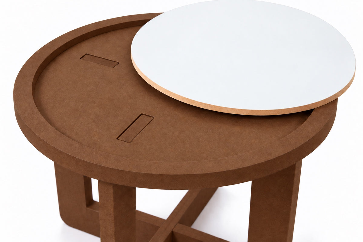 Side table top and joint detail (white top)