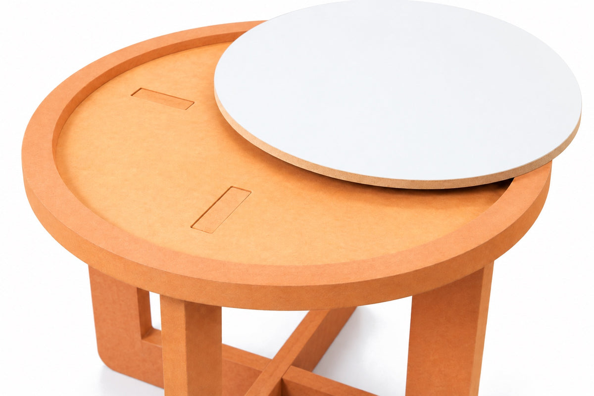 Side table top and joint detail (white top)