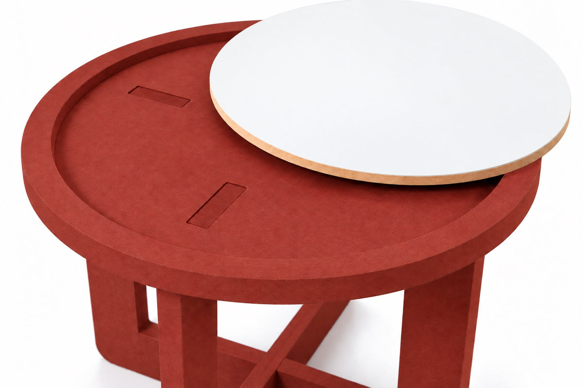 Side table top and joint detail (white top)