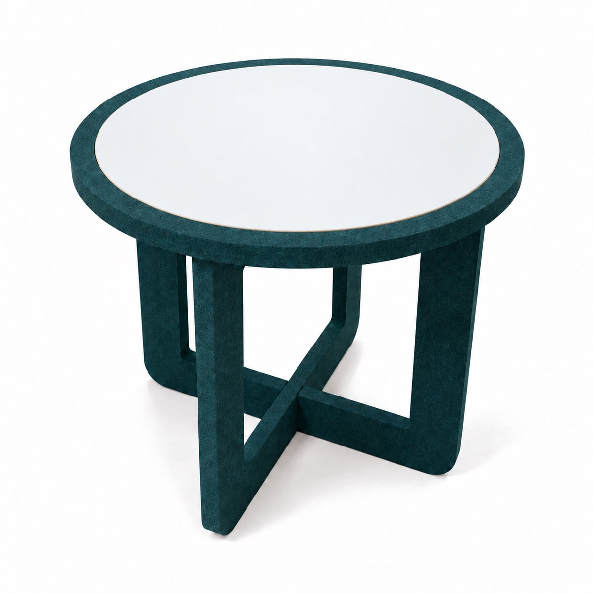 Side table three-quarter view (white top)