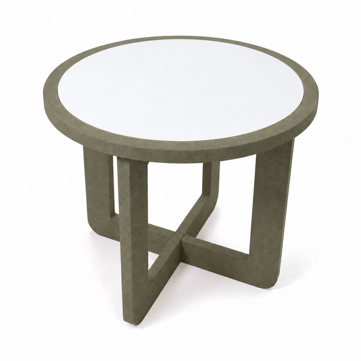 Side table three-quarter view (white top)