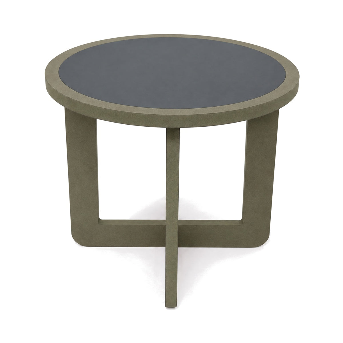 Side table front view (black top)