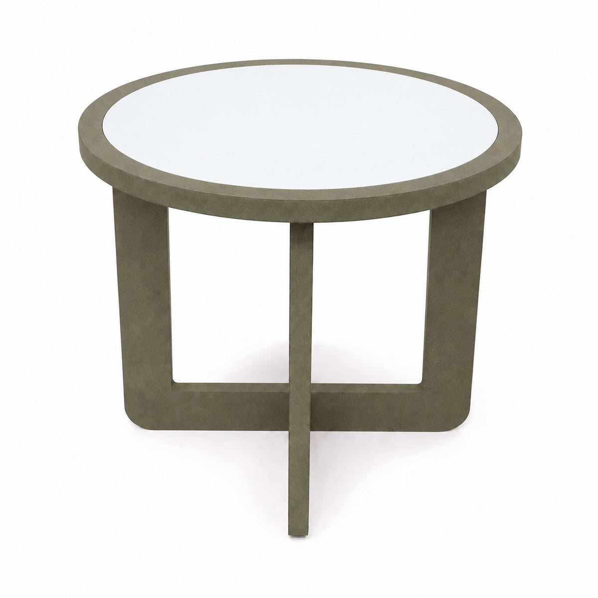 Side table front view (white top)