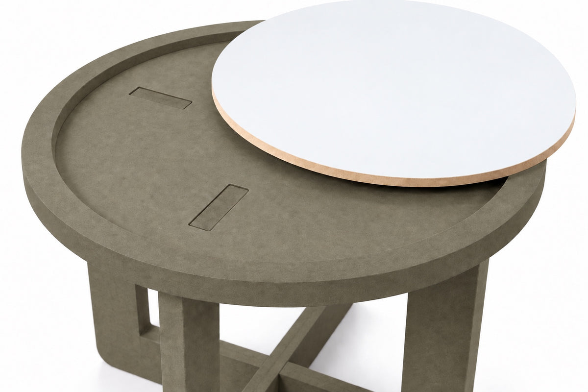Side table top and joint detail (white top)