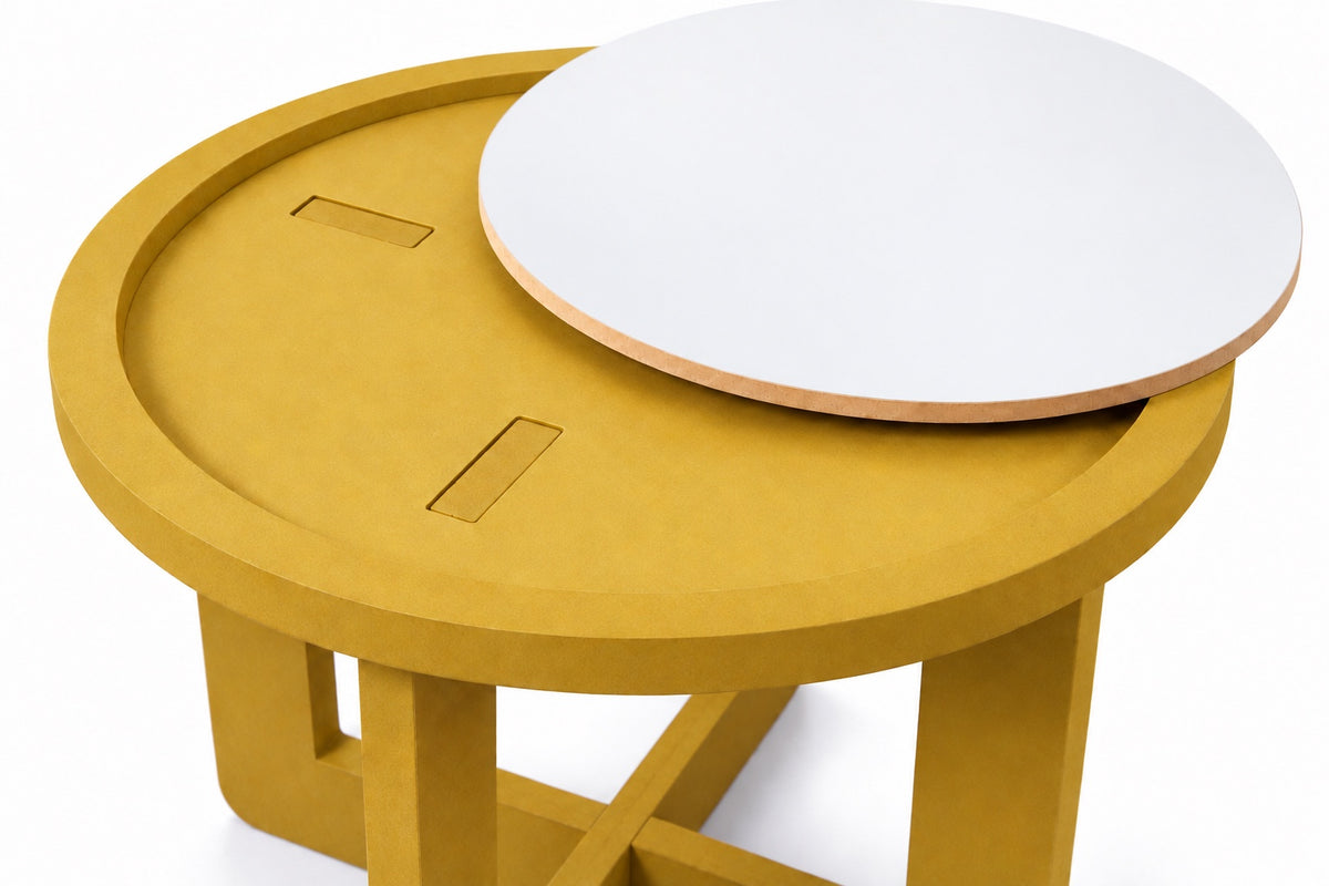 Side table top and joint detail (white top)