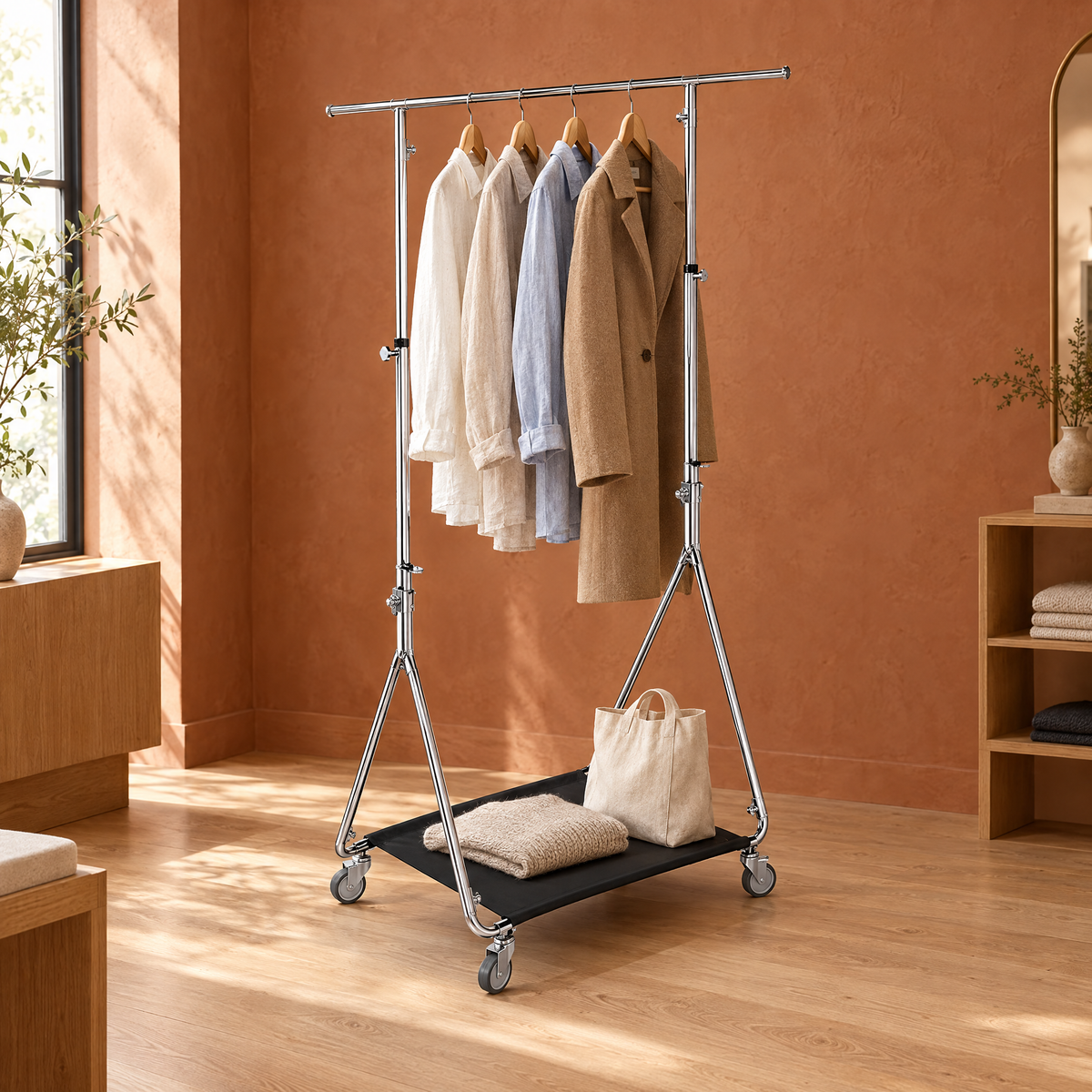 Single adjustable stand in a boutique