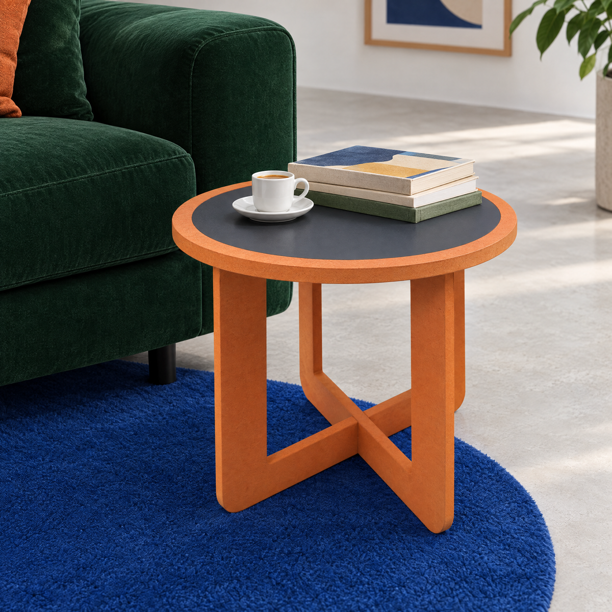 Side table beside a sofa